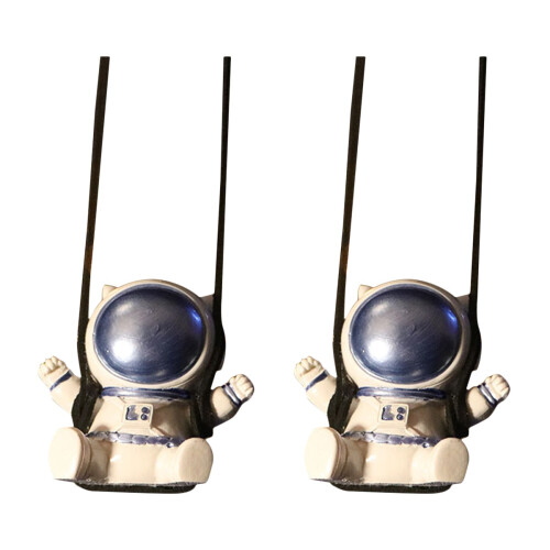 2Pièces Décorations Miroir Auto Suspendues Astronaute Amusantes 1