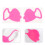 4Pièces Adhésifs Visage Rose Anti-Rides Silicone 8