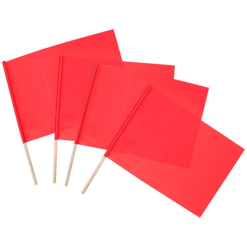 12Pcs Red Competition Referee Flags Durable Hand Flags for Outdoor Use 2