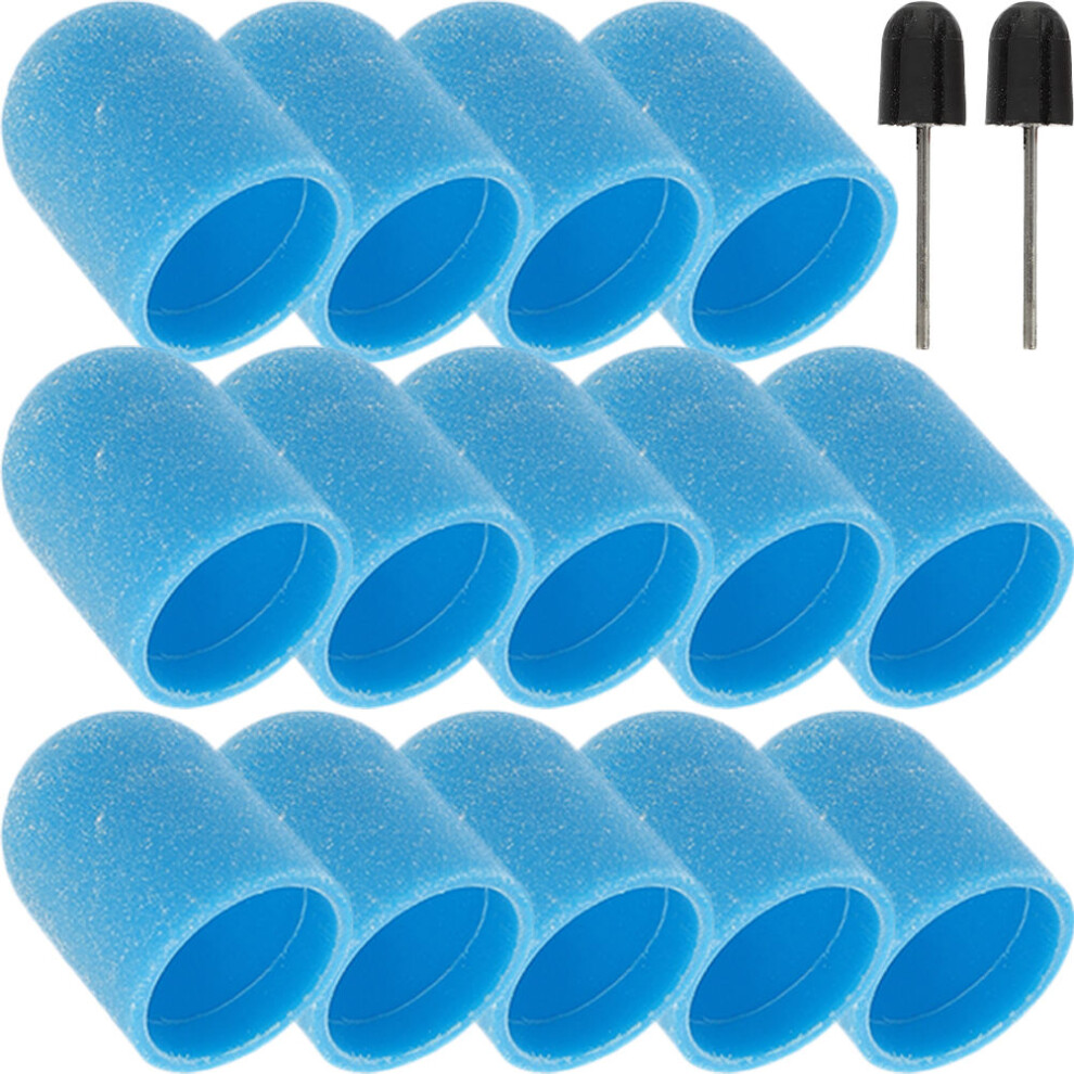 Ohphcall Blue 4Sets Portable Nail Sanding Caps Manicure Polisher Grinding Head