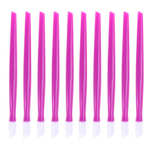 300Pcs Purple Plastic Manicure Cuticle Pushers Comfortable Nail Tools
