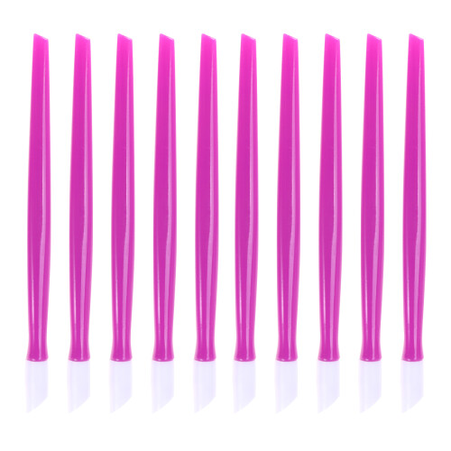 300Pcs Purple Plastic Manicure Cuticle Pushers Comfortable Nail Tools