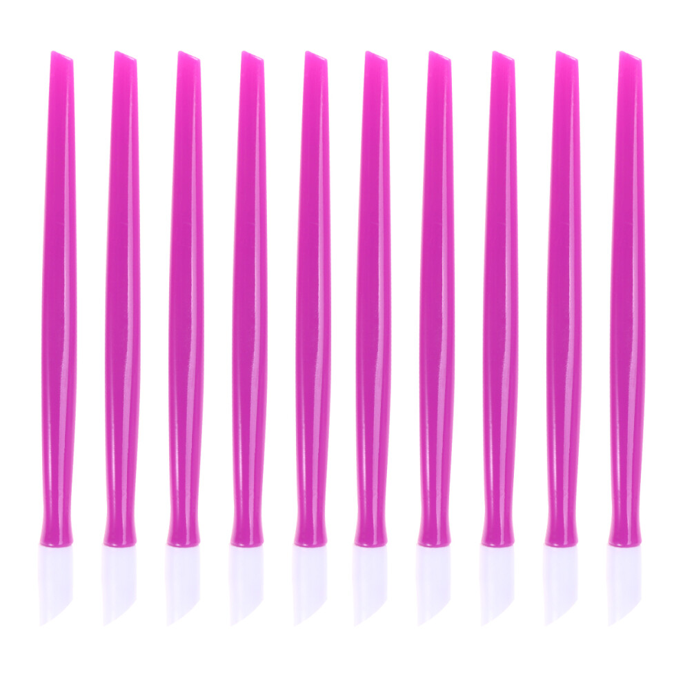 Iplusmile Purple 300Pcs Plastic Manicure Cuticle Pushers Comfortable Nail Tools