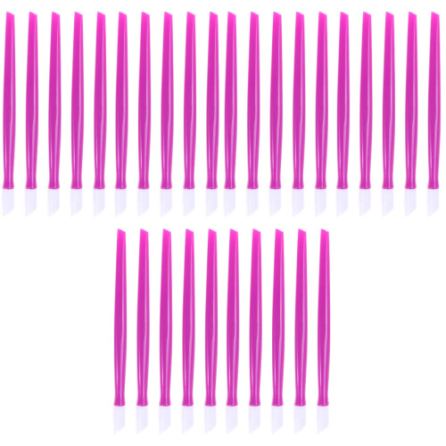 300Pcs Purple Plastic Manicure Cuticle Pushers Comfortable Nail Tools 2
