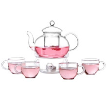 12Pcs Transparent Glass Teaware Set for Hot Iced Tea and
