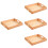 4Pcs Wooden Organizer Tray Light Brown Storage Container with Handles 7