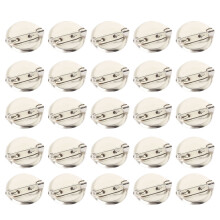 300Pcs Round DIY Brooch Base Silver Alloy Jewelry Stone Accessories