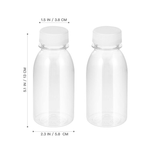 12Pcs Reusable Plastic Milk Bottles Transparent Leakproof with Caps 1