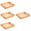 4Pcs Wooden Organizer Tray Light Brown Storage Container with Handles 8