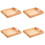 4Pcs Wooden Organizer Tray Light Brown Storage Container with Handles 6