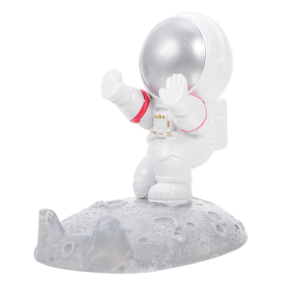 2Pcs Resin Astronaut Phone Holder Fun Desktop Decoration Silver 031778195278