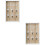 2Pcs Decorative Wooden Key Holder Khaki Wall Mounted Key Hook Rack 6