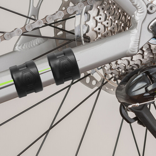 12Pcs Durable Black Clip-on Rubber Rings Rear Fork Chain Protector 2