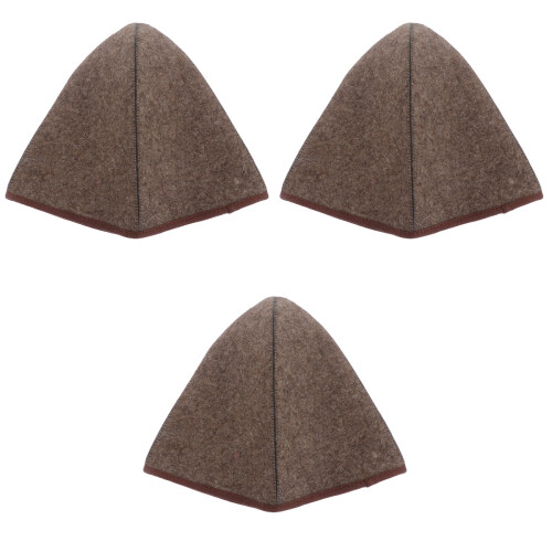 3Pcs Portable Grey Wool Felt Sauna Hats Thickened Comfortable Hats 2