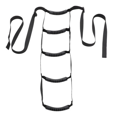 2Pcs Nylon Bed Ladder for Elderly Adjustable Sit Up Assist Strap Black