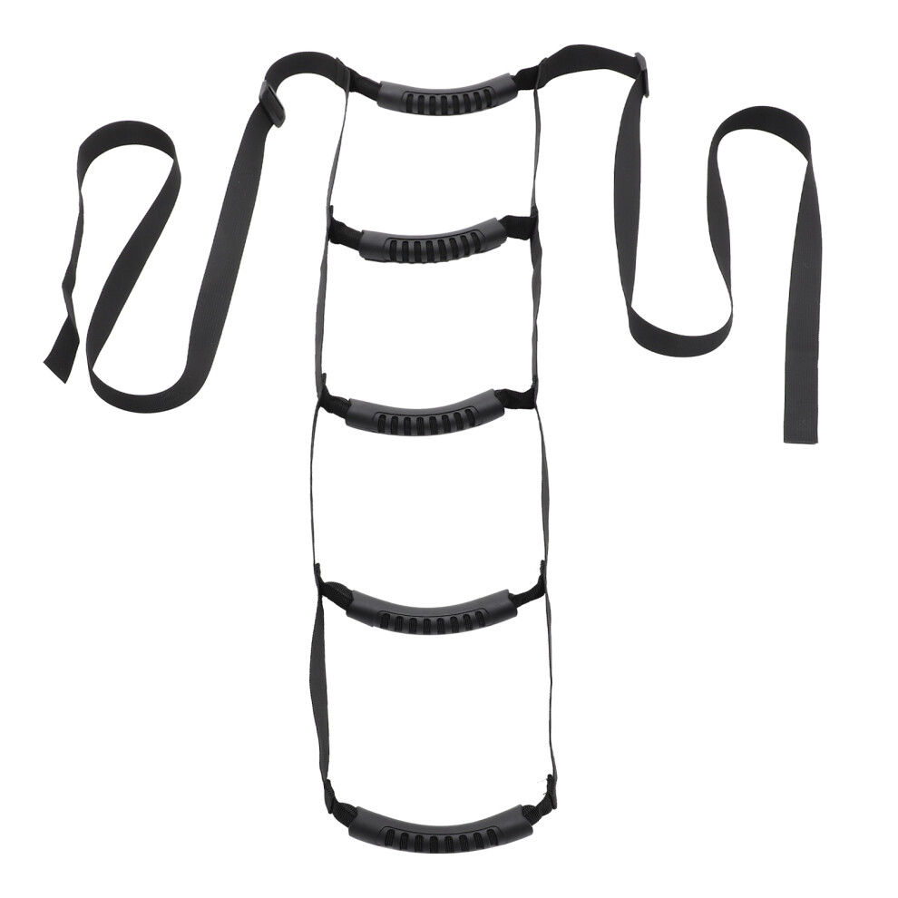 Ohphcall Black 2Pcs Nylon Bed Ladder For Elderly Adjustable Sit Up Assist Strap