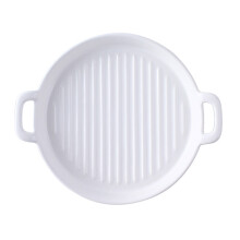 4Pcs White Ceramic Plate Multifunctional Food Holder for Home