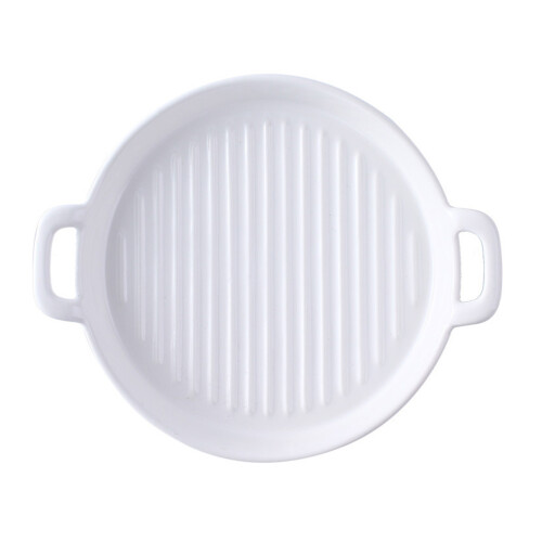 4Pcs White Ceramic Plate Multifunctional Food Holder for Home