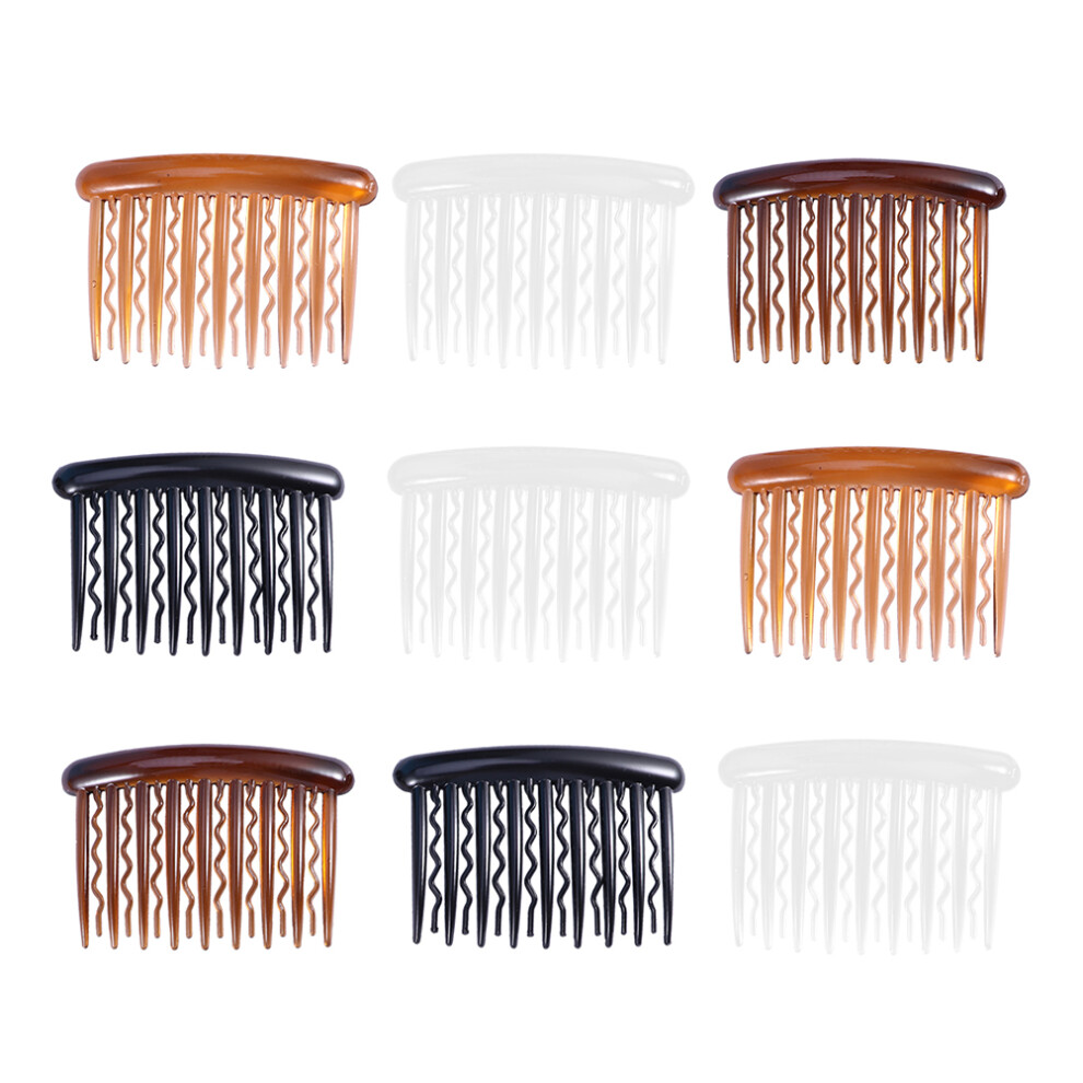 Ohphcall 144Pcs Assorted Color Plastic Hair Combs Wave Tooth Design For Women