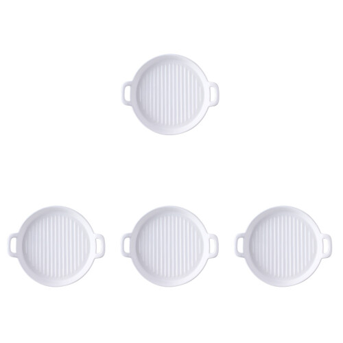 4Pcs White Ceramic Plate Multifunctional Food Holder for Home 1