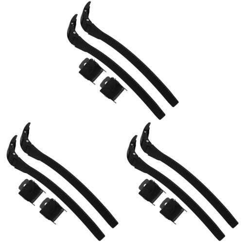 6Sets Black Roller Skates Strap with Buckle and Screws Durable Fix 2
