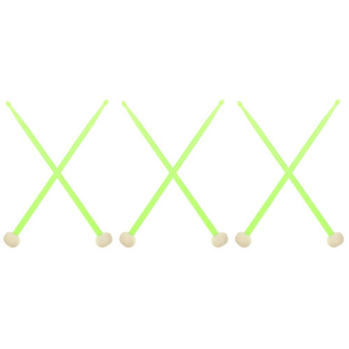 3Pairs Nylon Double-End Drumsticks Light Green Durable Practice Sticks 2