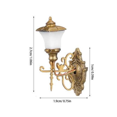 12Pcs Simulation Mini Wall Lamps Golden Decorative Light Adornment 2