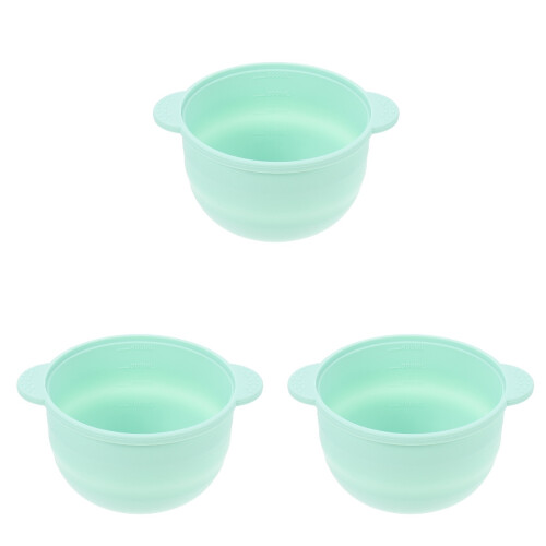 3Pièces Bol Chauffe-Cire Vert Silicone Pratique Usage Féminin 2