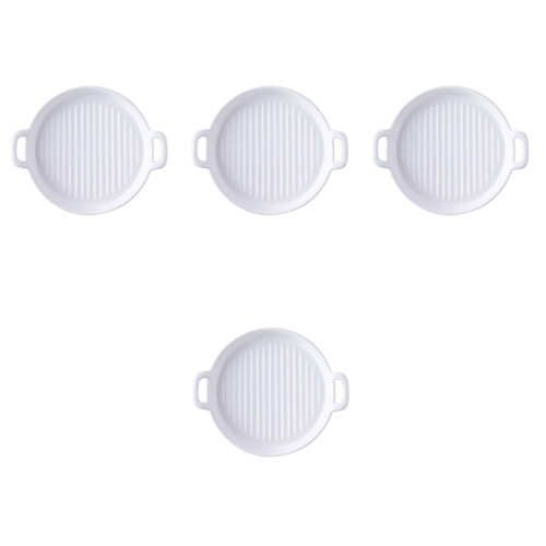 4Pcs White Ceramic Plate Multifunctional Food Holder for Home 2