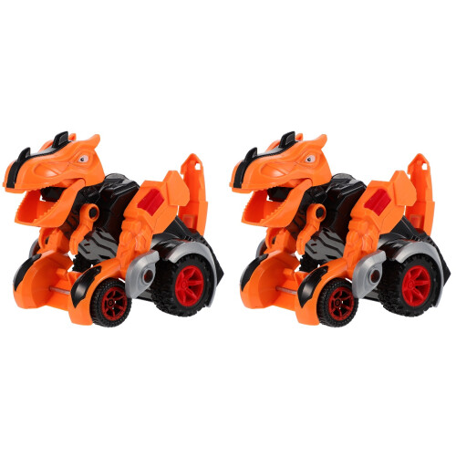 2Pcs Kids Dinosaur Car Toy Pull Back Inertia Plastic Vehicle Gift 1