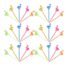 300Pcs Assorted Picks Flamingo Design Fun Party Supplies