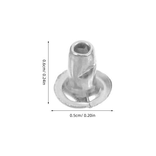 300Pcs Silver Metal Rivets Studs Mushroom Shape for DIY Crafts 2