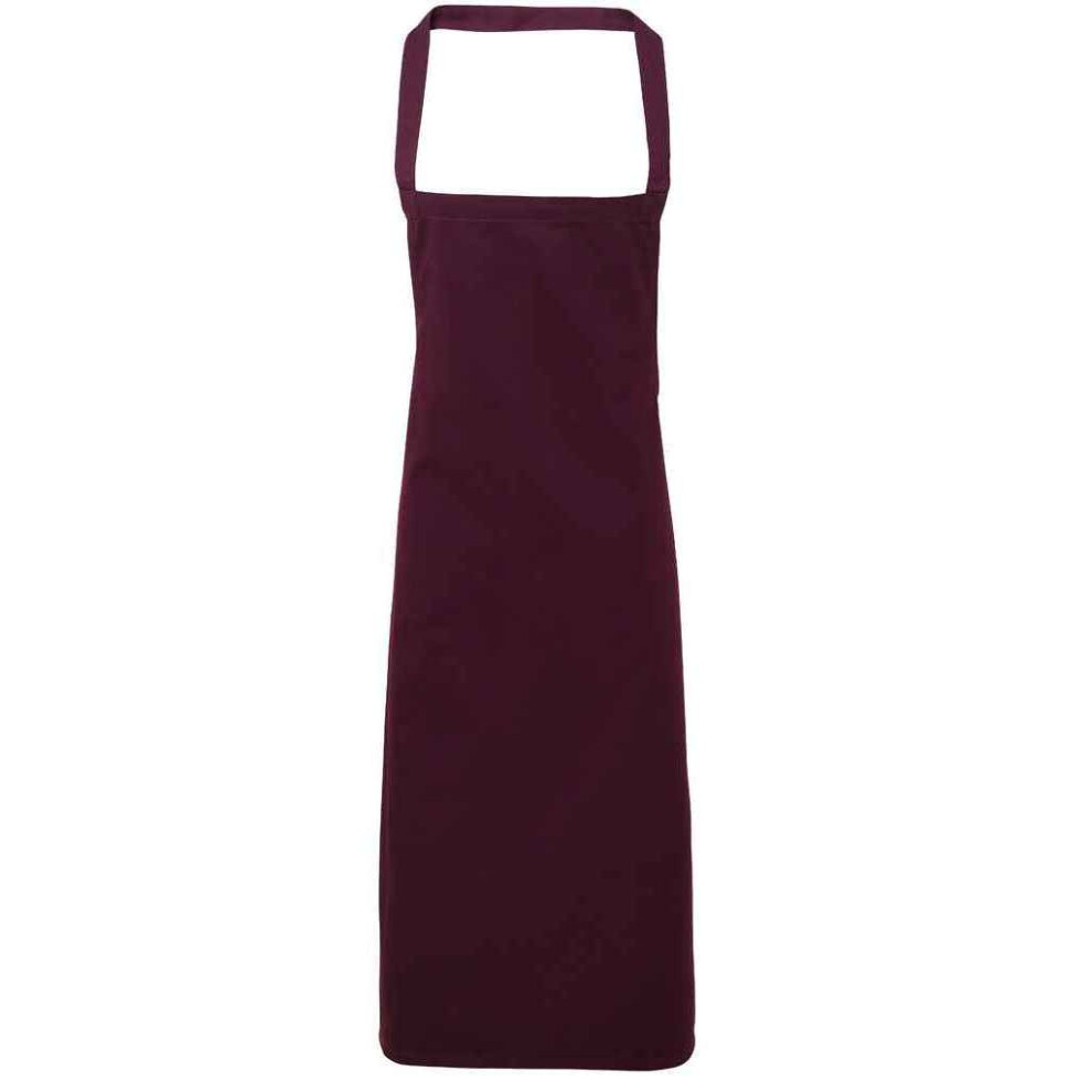 Premier (One Size, Aubergine) Unisex Adult Cotton Bibbed Apron Multicoloured