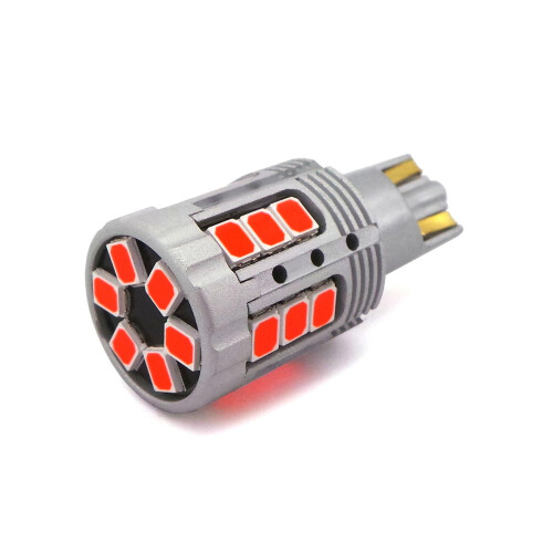 2 pcs LED bulb W16W 12-24V 100% CAN red strong, no error 1