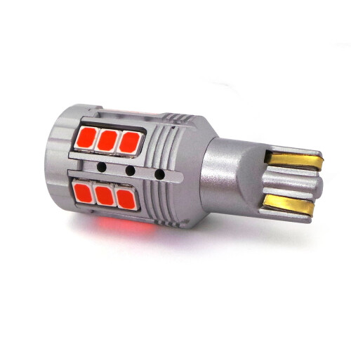 2 pcs LED bulb W16W 12-24V 100% CAN red strong, no error 2