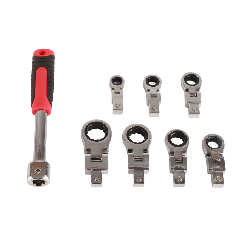 180 Degree Flex Head Ratchet Wrench 8pc Tool Set