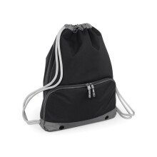 (One Size, Black/Graphite) Bagbase Athleisure Drawstring Bag