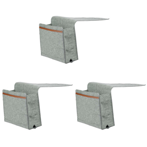 3Pièces De Rangement En Feutre Clair Pour Chevet 1