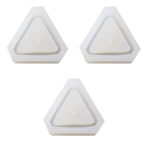 3Pièces Moules Silicone Triangle Pour Béton Bougies 2