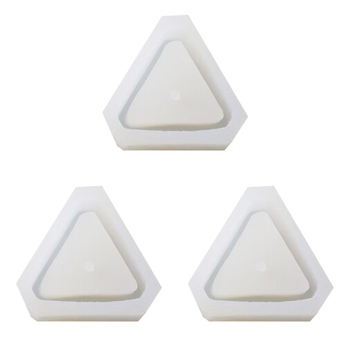 3Pièces Moules Silicone Triangle Pour Béton Bougies 1