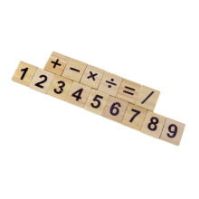 300Pièces Morceaux Bois Durable Khaki Jeu Éducatif Puzzle Chiffres