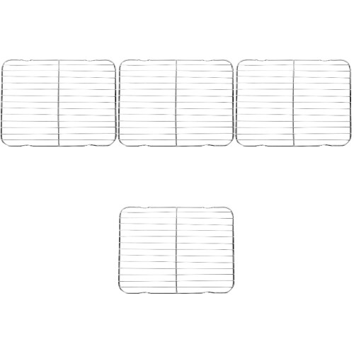 4Pièces Râtelier Friture Acier Résistant Argent Usage 2