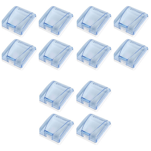 12Pièces Cache-Prises Mural Étanche Durable Bleu Transparent Pièce 2