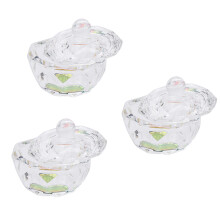 3Pièces Gobelets Verre Transparent Pour Liquides Ongles
