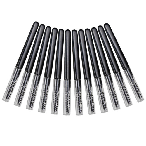 60Pièces Sourcils Et Brosse Cils Noire Pratique Capuchon