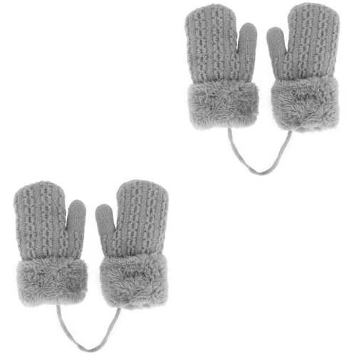 2Pièces Tricotés Hiver Enfants Doublure Protection 2