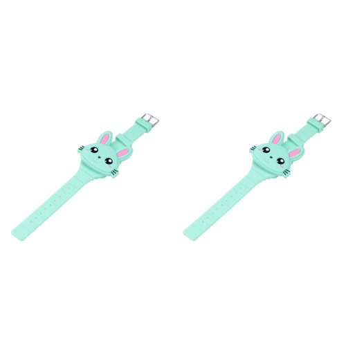 2Pièces Enfants Silicone Verte Durable Animé Fun 1