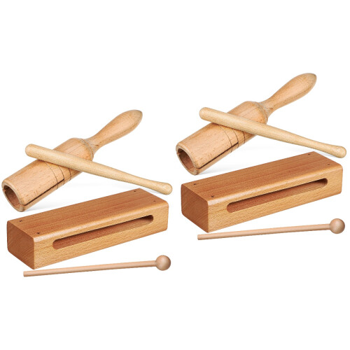 4Ensembles Instruments Percussion Bois À Main Pour Jeux Et École 1