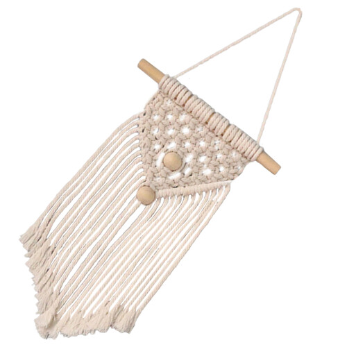 5Pcs Beige Bohemian Macrame Wall Hanging Woven Tapestry Decor