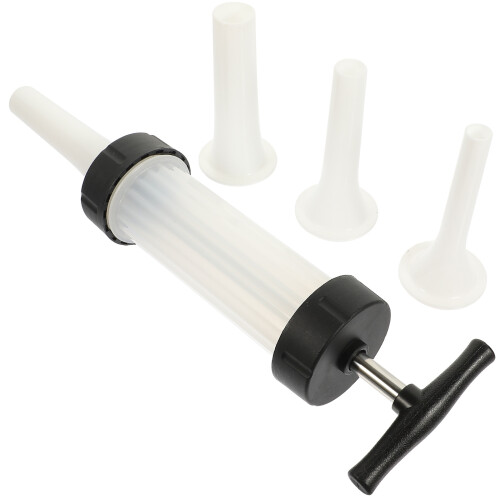 5Sets Handheld Sausage Stuffer Kitchen Tool White Manual Meat Filler 2